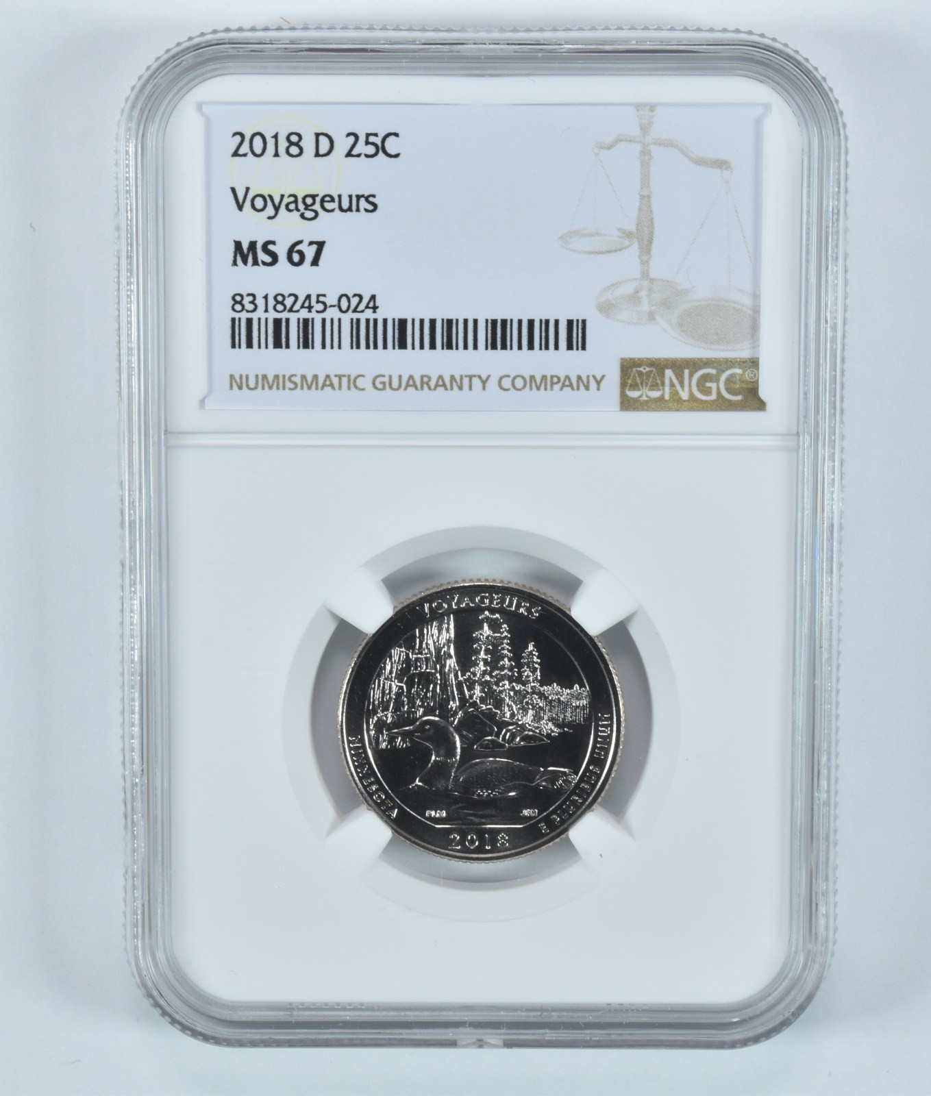 2018-D Washington Quarter Voyageurs America The Beautiful MS67 NGC