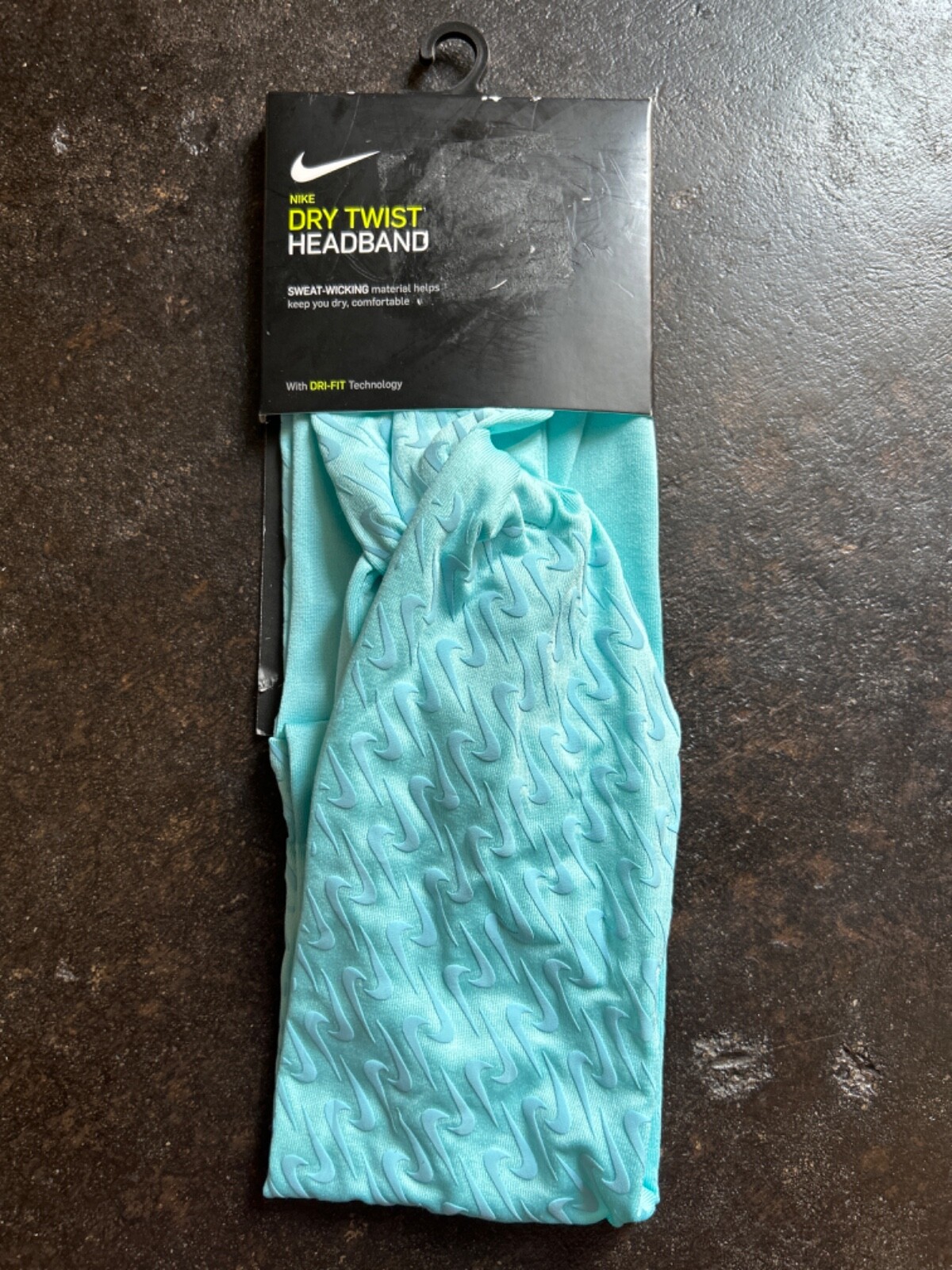 Nike Dry Twist Headband Sweat Wicking Dri-Fit Tech Adult Unisex Teal Blue NWT