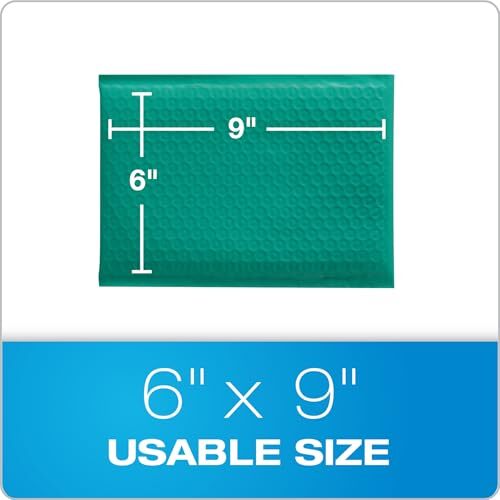 Bubble Mailers, 6" x 9", Turquoise Poly Mailers, Padded Envelopes, Shipping