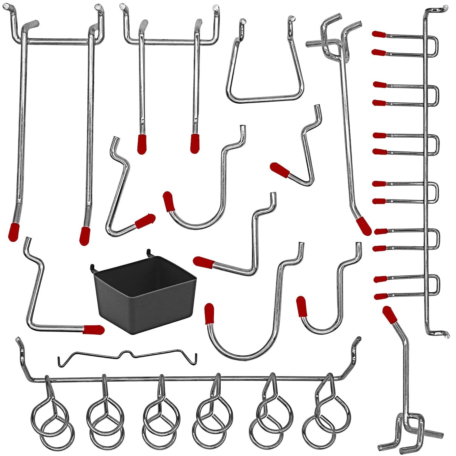 114PCS Pegboard Hooks Assortment with Bins and Peg Locks