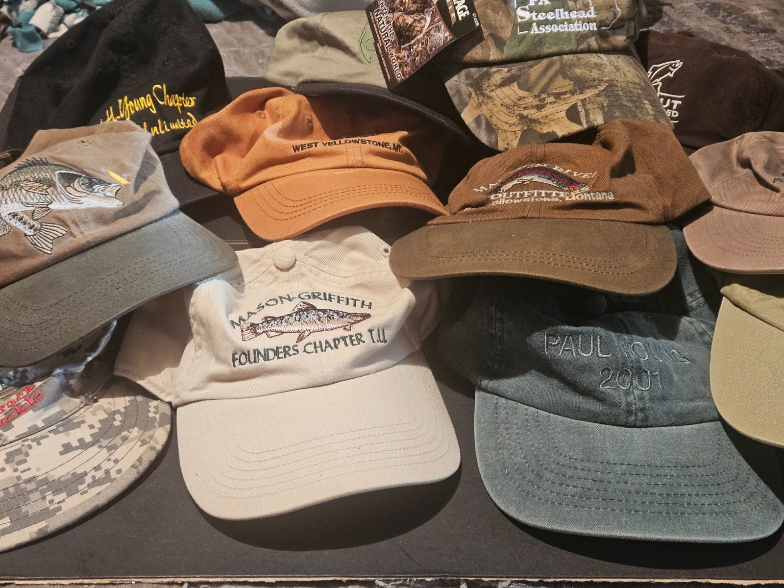 12 Vintage Used Fishing Trucker Hats Lot 1 Hat Is New
