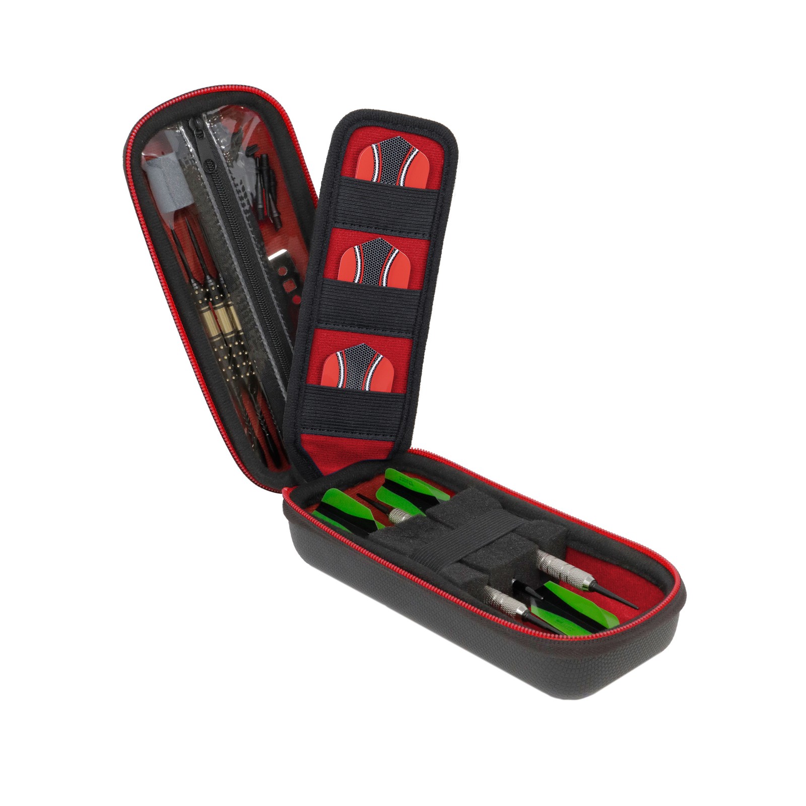 USA Gear 3 Dart Case for Steel & Soft Tip Darts, Flights, Shafts, Tips - Red