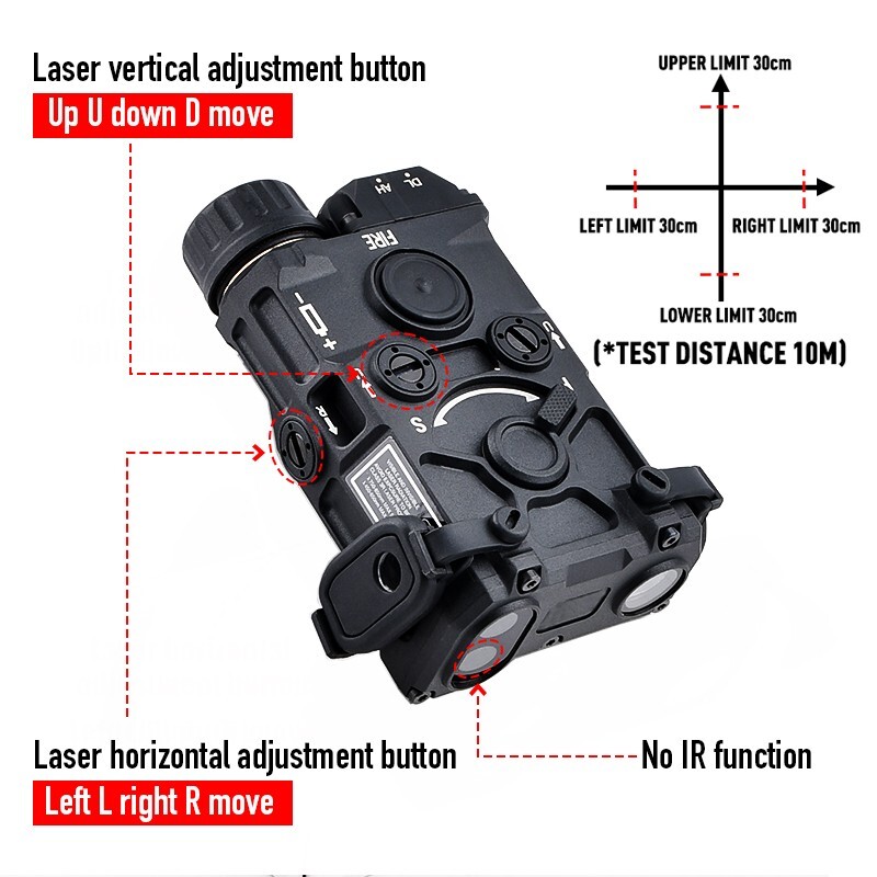WADSN Tactical OGL On gun Laser Red Green Dot Aiming Flashlight White Strobe