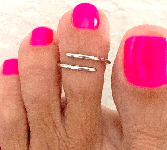 Valentine's Women's Wedding Gift Solid Metal Adjustable Toe Ring 925 SS