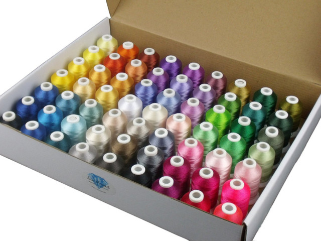 Simthread Polyester Embroidery Machine Thread Kit - Assorted Colors, 40 Pieces