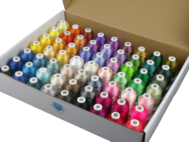 Simthread Polyester Embroidery Machine Thread Kit - Assorted Colors, 40 Pieces