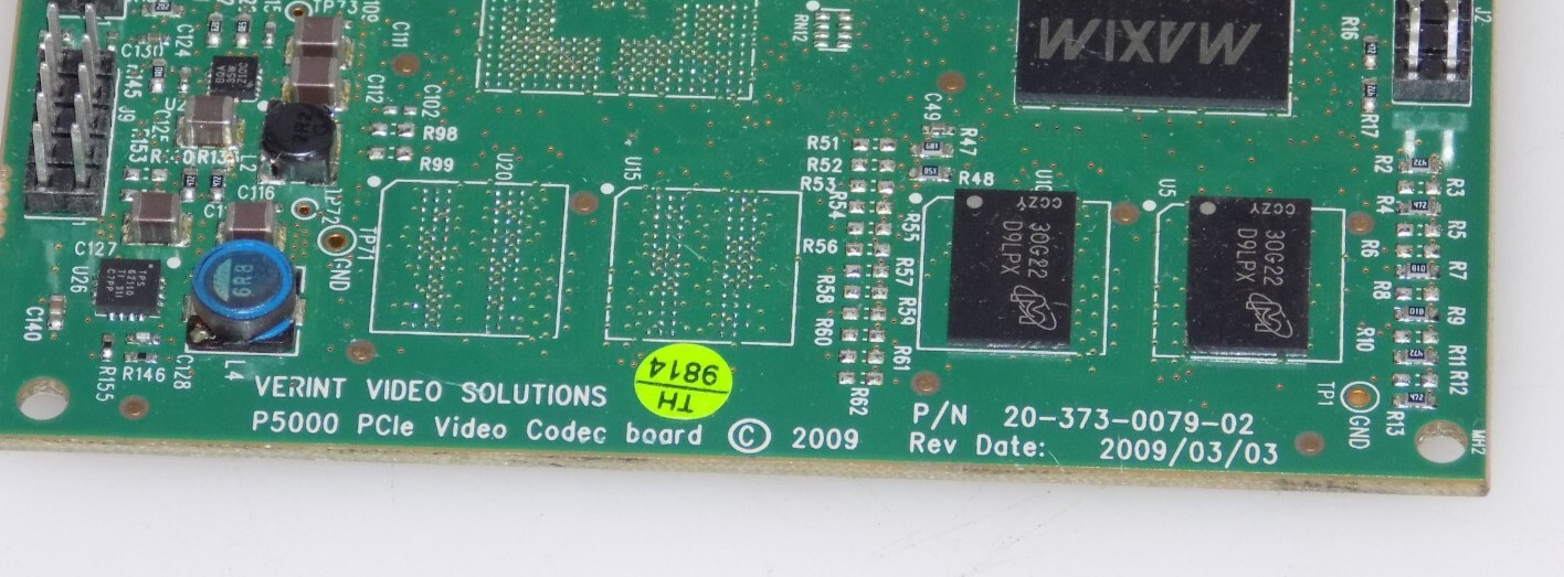 VERINT P5000 VIDEO CODEC BOARD 20-373-0079-02 PCIe BNC Video capture card