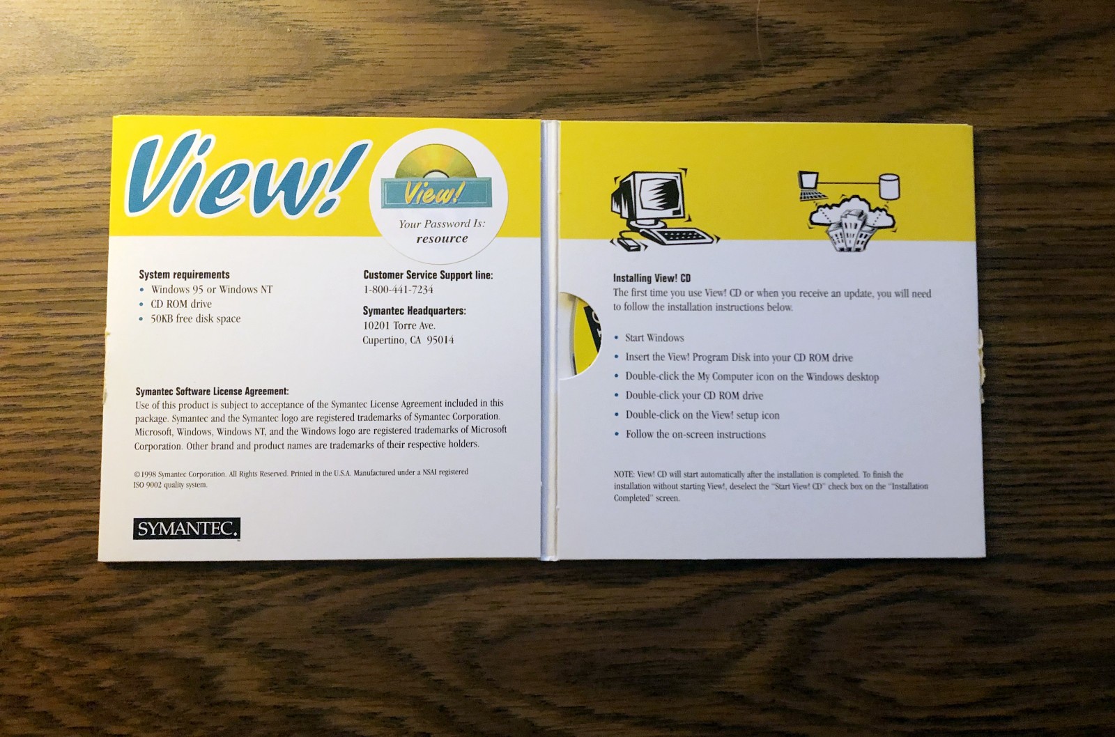 Vintage Summer 1999 Symantec View! - Utility CD-ROM