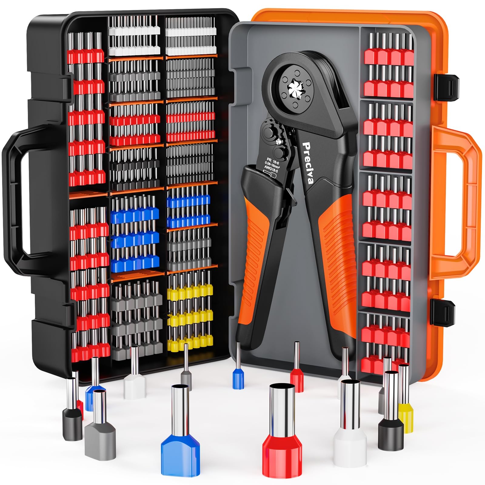 Preciva Ferrule Crimping Tool Kit AWG 28-5 Ratcheting 1300PCS Set