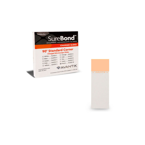 Sure Bond Charged Microscope Slides Peach (Pk/72)