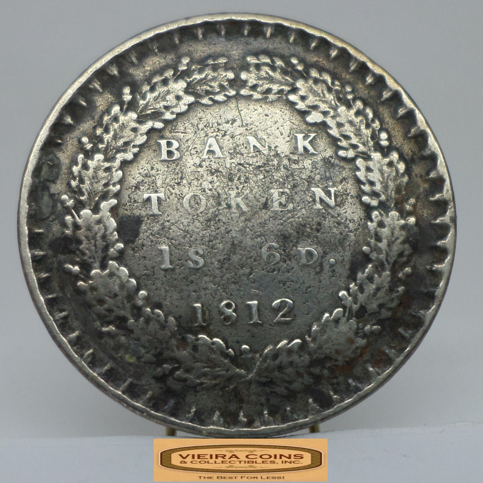 1812 Bank of England Silver 1S/6P  1 Shilling 6 Pence 18 Pence Token  #C54762NQ