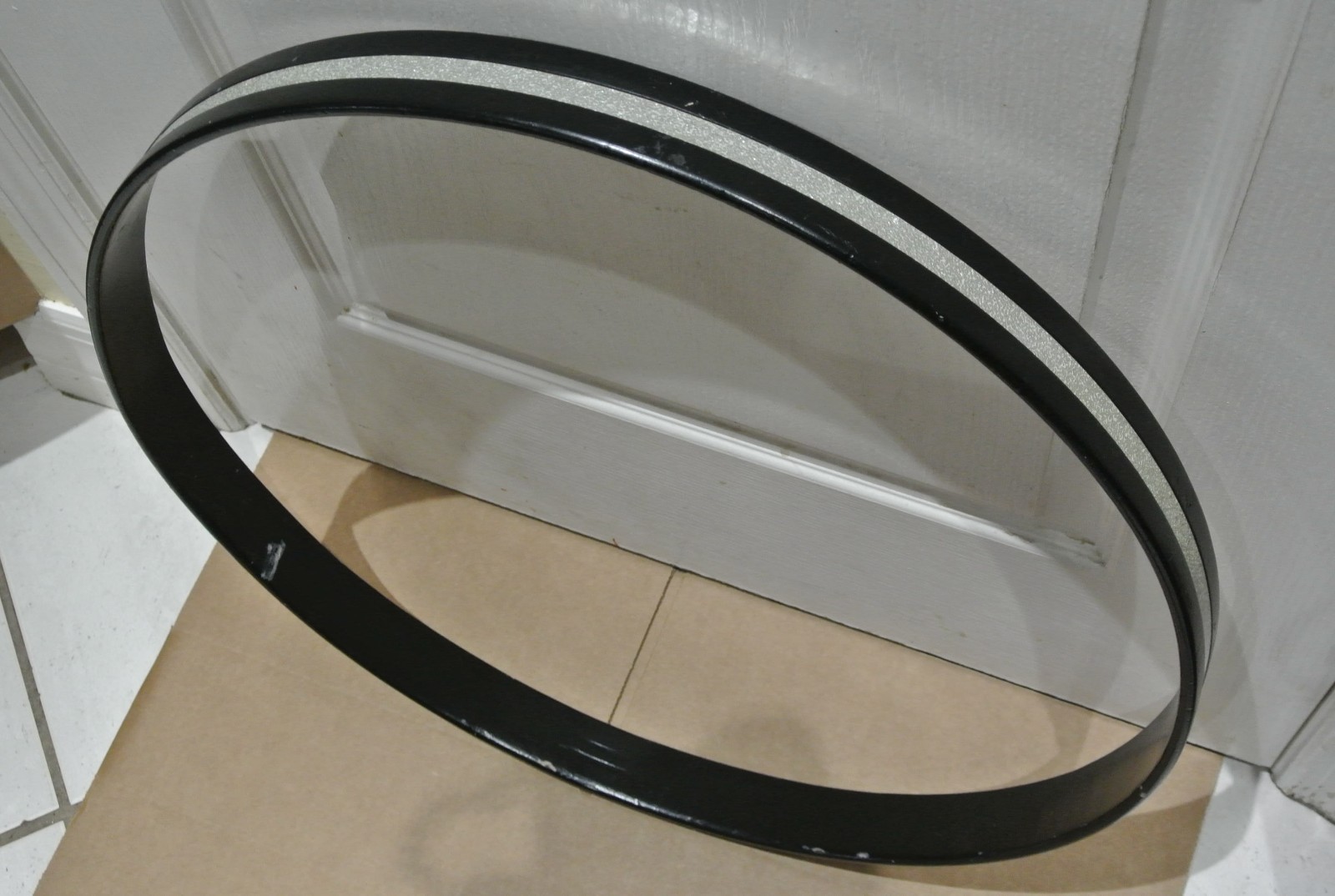 1970s LUDWIG USA 22" BLACK BASS HOOP SILVER SPARKLE INLAY for YOUR DRUM SET M111
