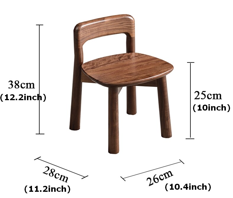 Solid Walnut Wood Kid Chair Stool Wooden Child Sitting Bench