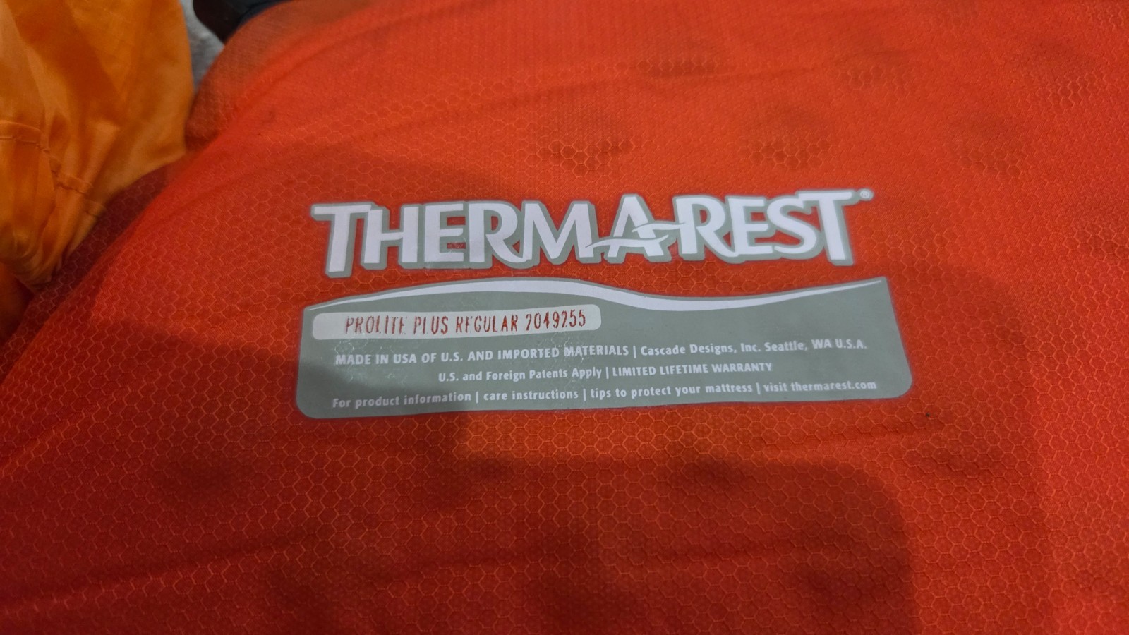 Therm-a-Rest ProLite Plus Self-Inflating Sleeping Pad Regular Used Backpacking
