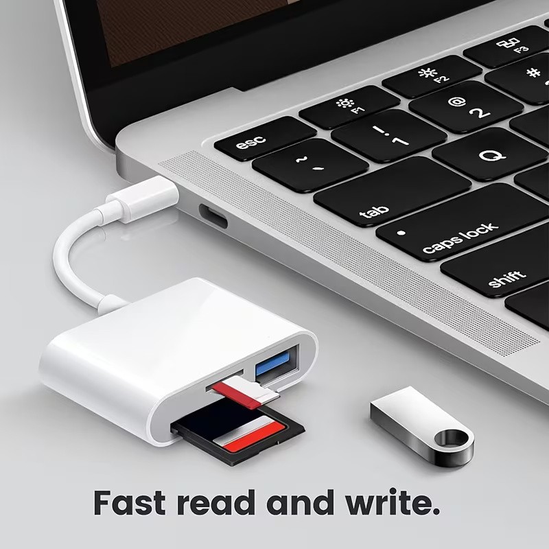 USB‑C 3‑in‑1 Multiport Hub – SD, MicroSD & USB Support