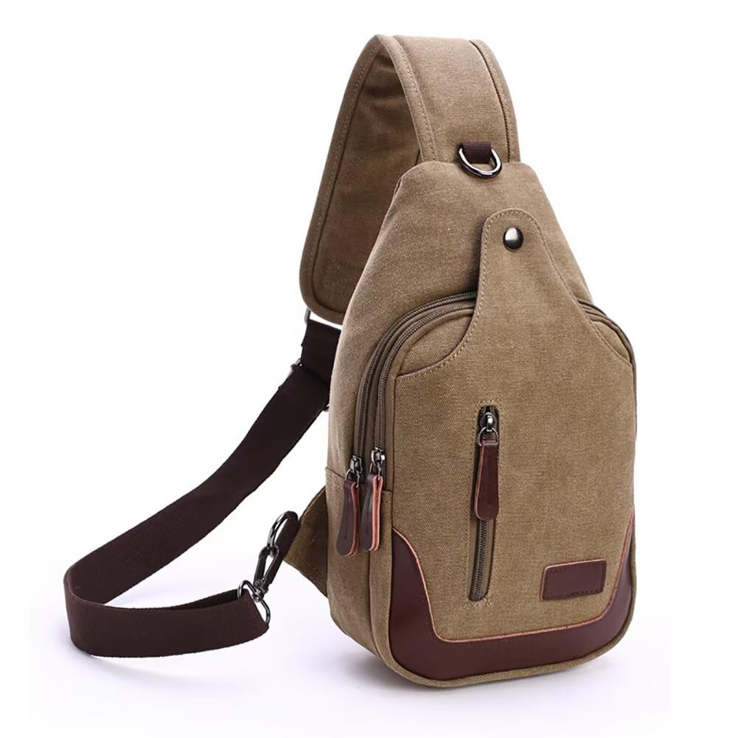 Canvas Sling Bag for Men Crossbody Chest Bag Casual Daypack Rucksack Small Cr...