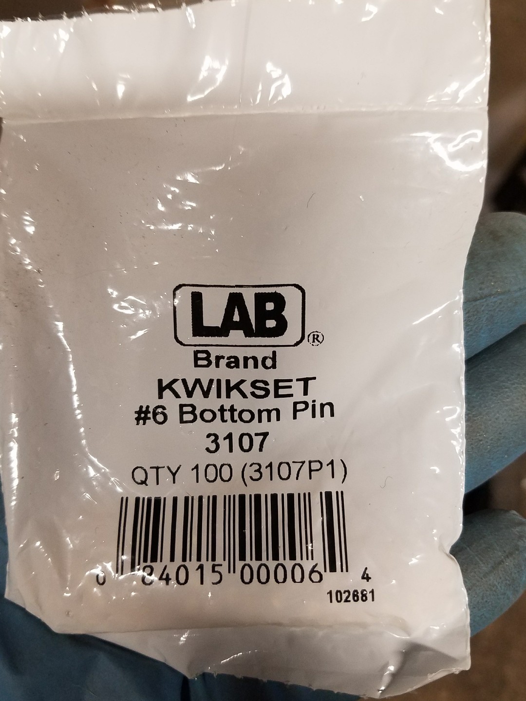 Lab 3107P1 Kwikset Bottom Pin #6 NEW 3107 100 pack