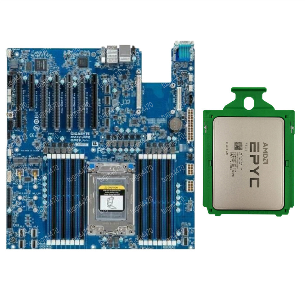 amd epyc 7532+Gigabyte mz32-ar0 motherboard Rev 1.0 cpu+motherboard combina