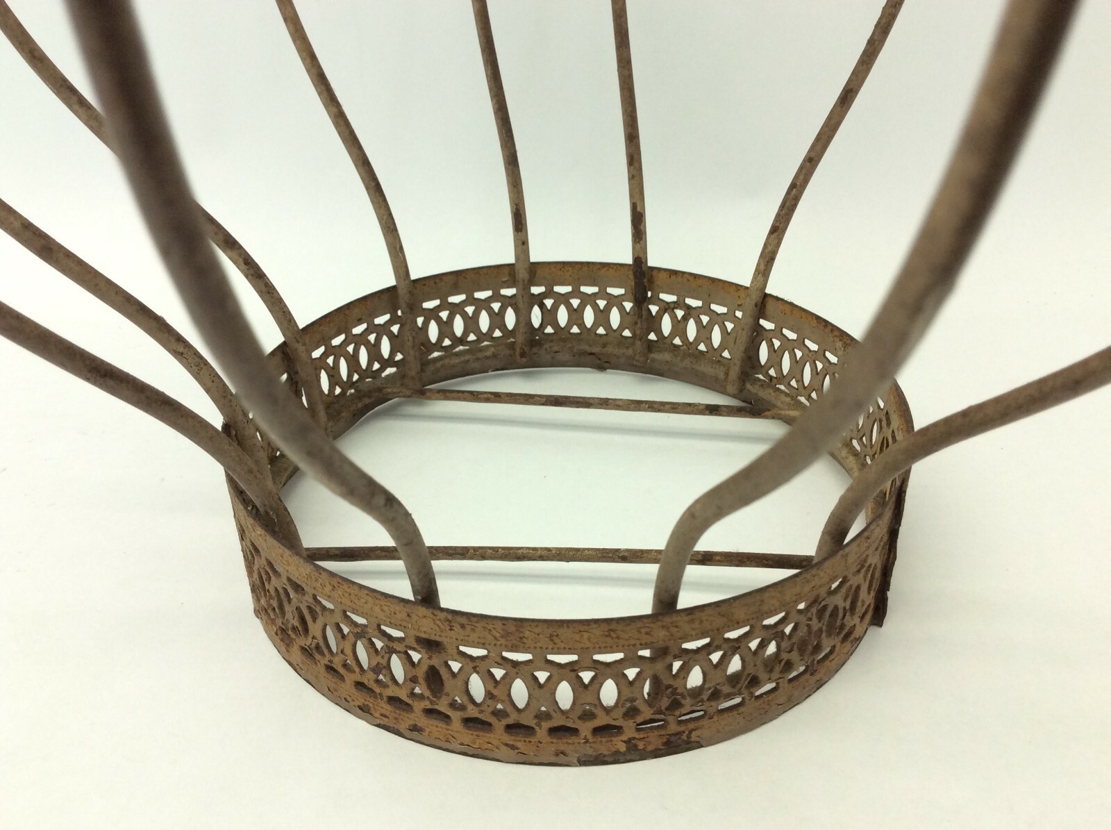 Unusual Caged Hanging Planter Hanger Cage Rustic Used Decorative