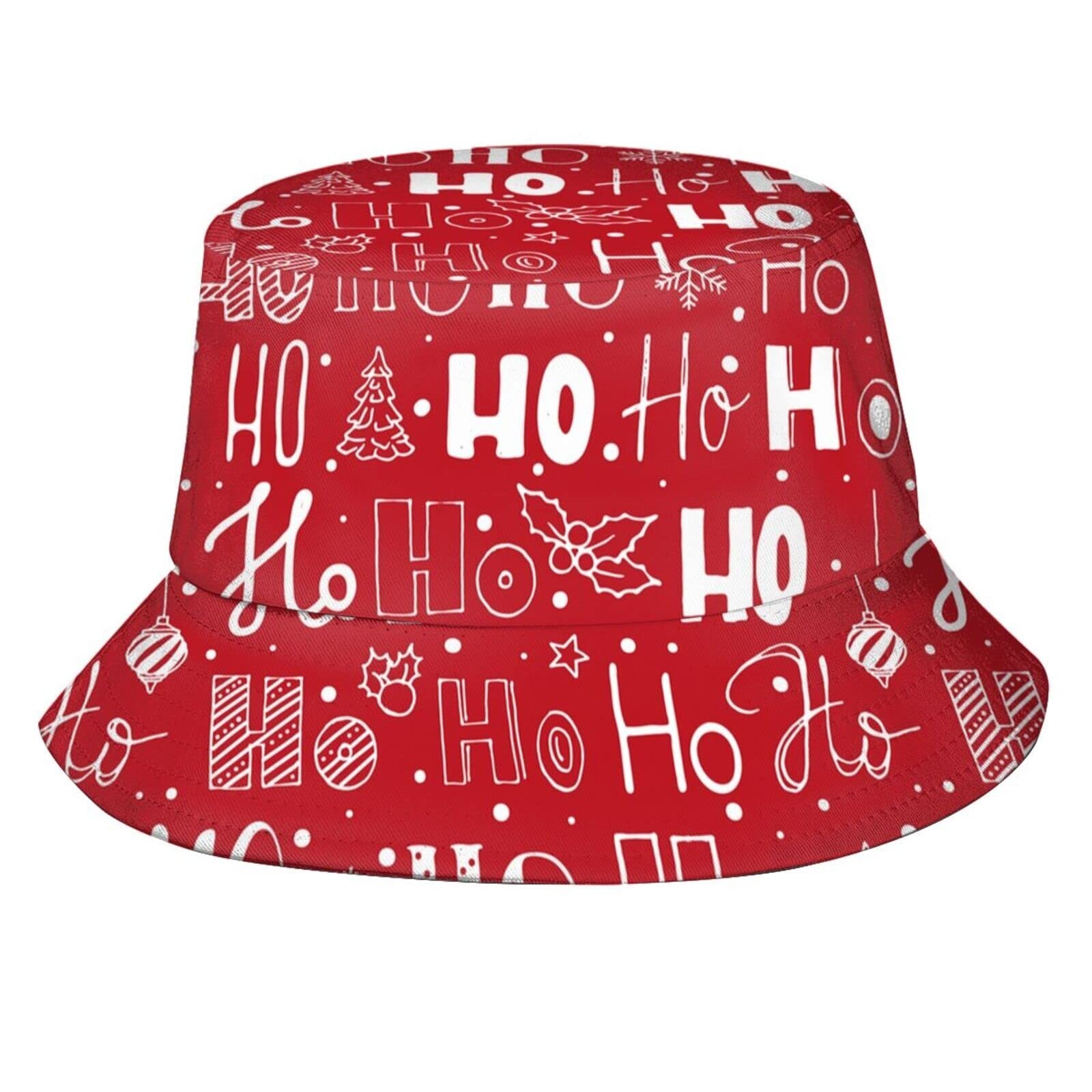 Merry Christmas Bucket Hat Fisher Hat for Travel Beach Sun Hat Outdoor Cap Un...