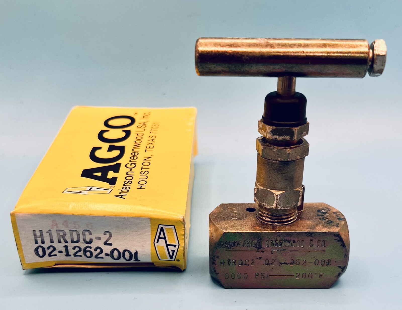 ANDERSON-GREENWOOD AGCO H1RDC-2 02-1262-001 NEEDLE VALVE, 6000PSI 200°F 💥F S💥