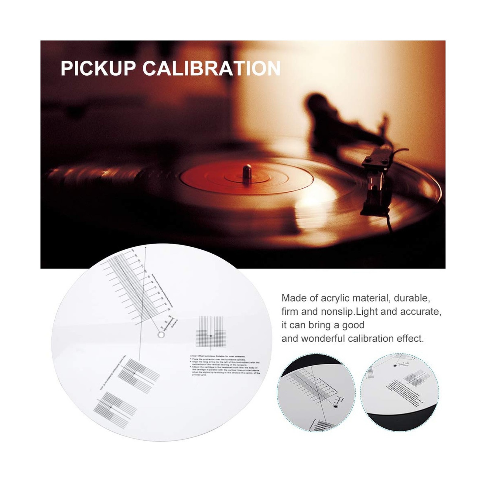 Acrylic Turntable Mat Cartridge Alignment Protractor Phonograph... FAST USA SHIP