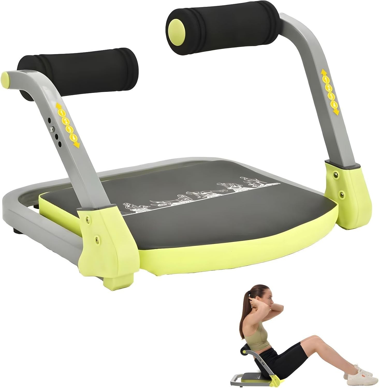 Ab Machine Sit Up Exercise Equipment Ab Workout Equipment W/ 3 Adjustable