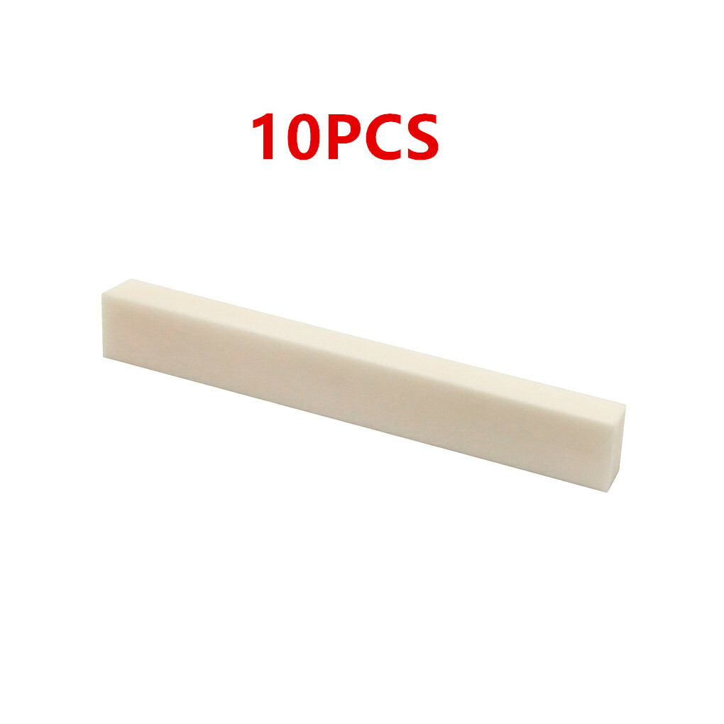 FLEOR 10PCS Blank Bone Saddle Material Unslotted Nut 83x12x6mm for Guitar Bass