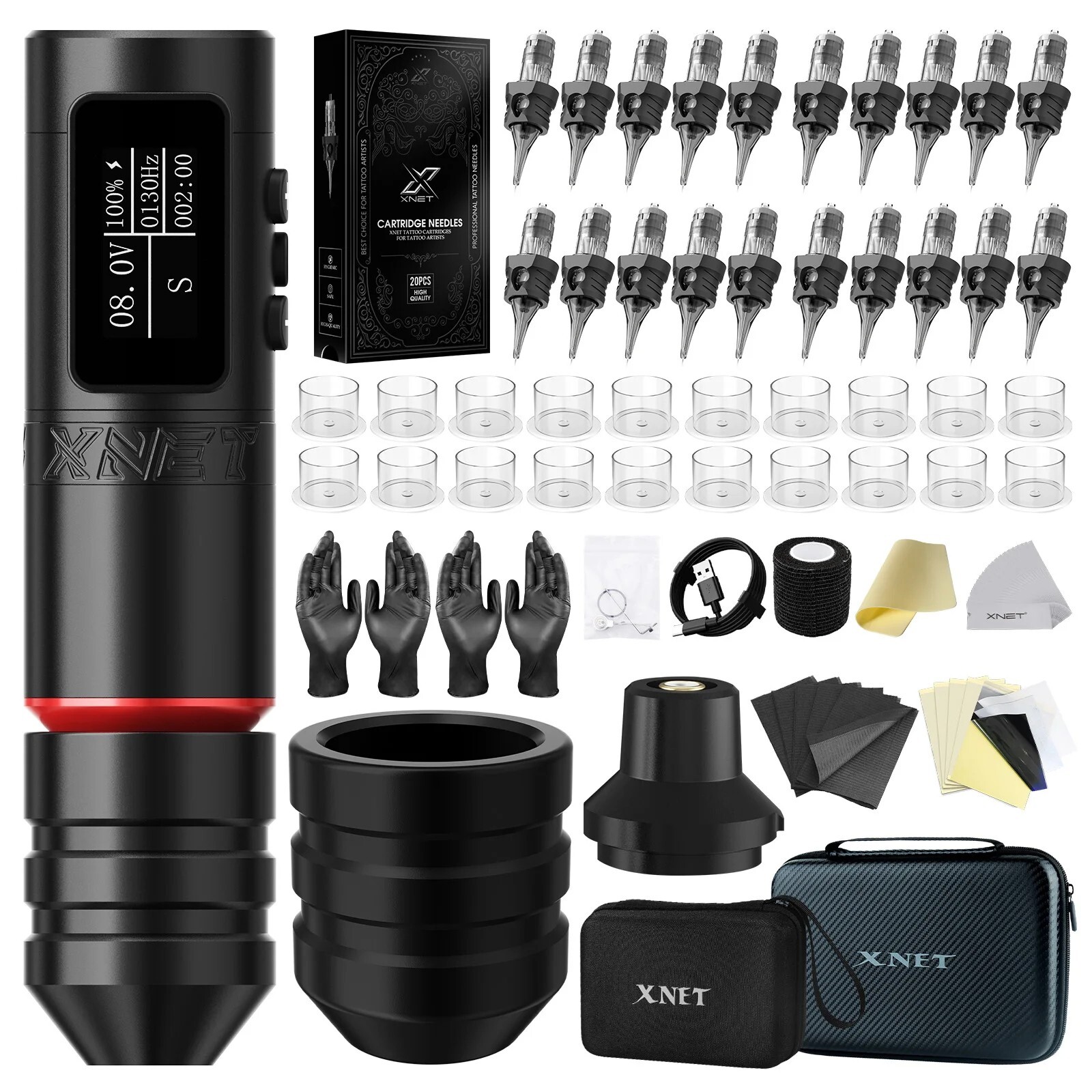 Wireless Tattoo Machine Pen Kit With Brushless Motor Touch Screen Battery