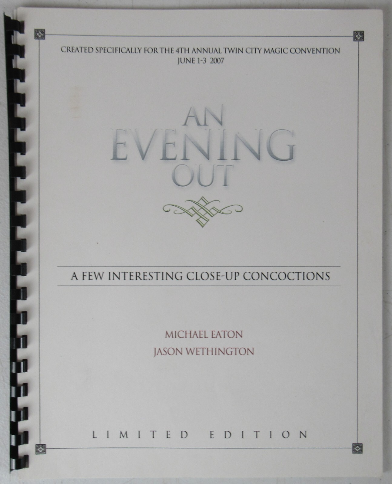 Michael Eaton & Jason Wethington An Evening Out Signed Magic Tricks MZ10M