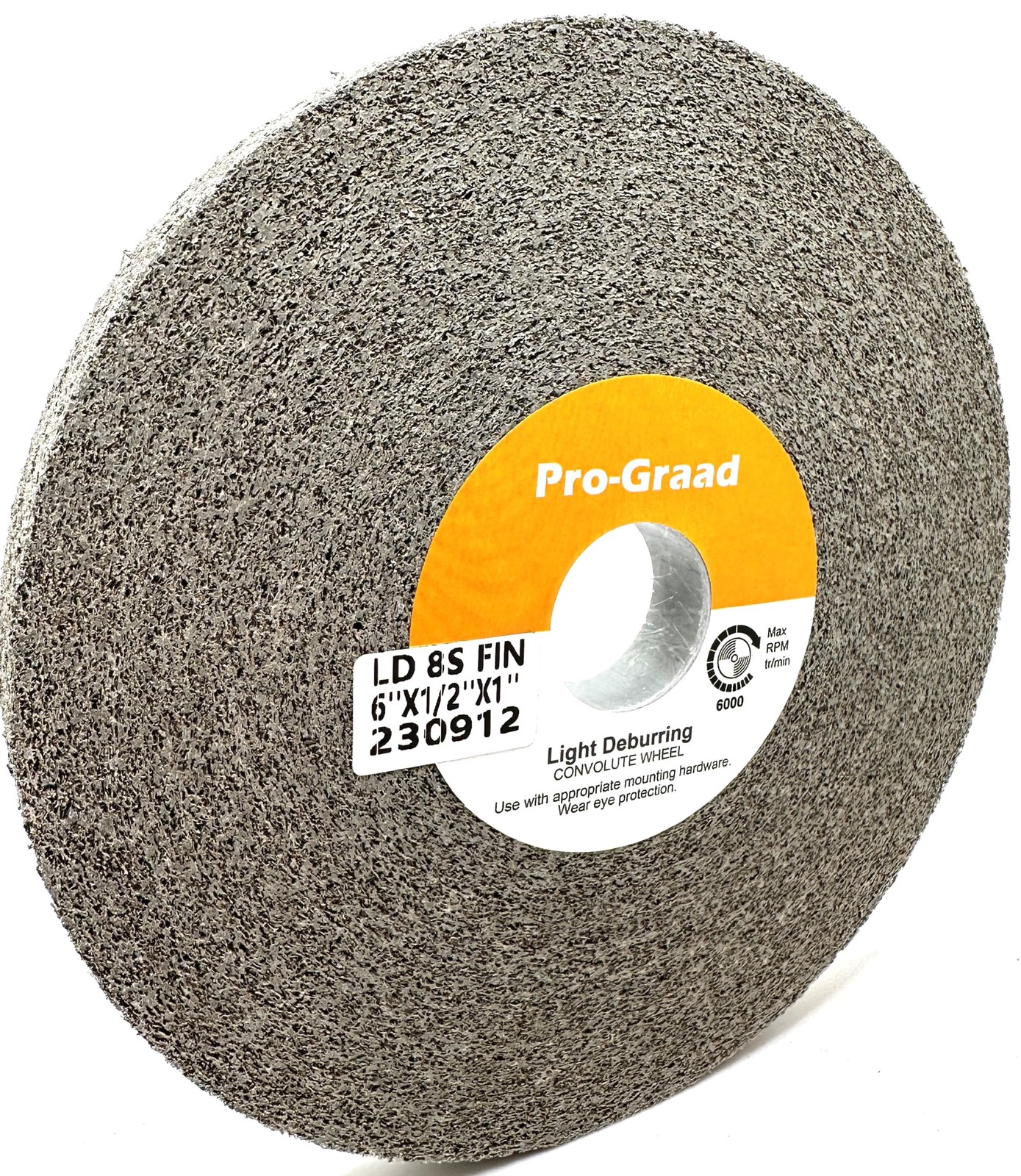 Pro-Graad Light Deburring Wheel - 6" x 1/2" x 1" 8S Fine Grit - Silicon...