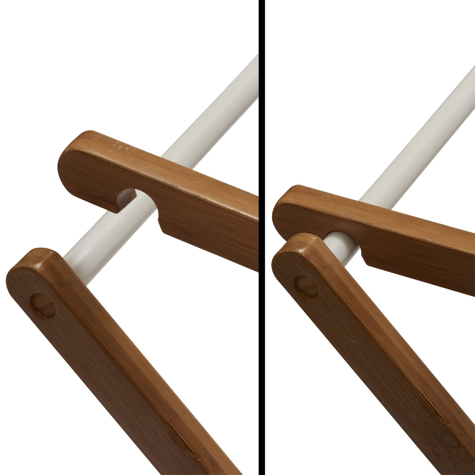 Bamboo Folding Clothes Drying Rack | White Finish, 11 Dowels & Flat Drying Sh...