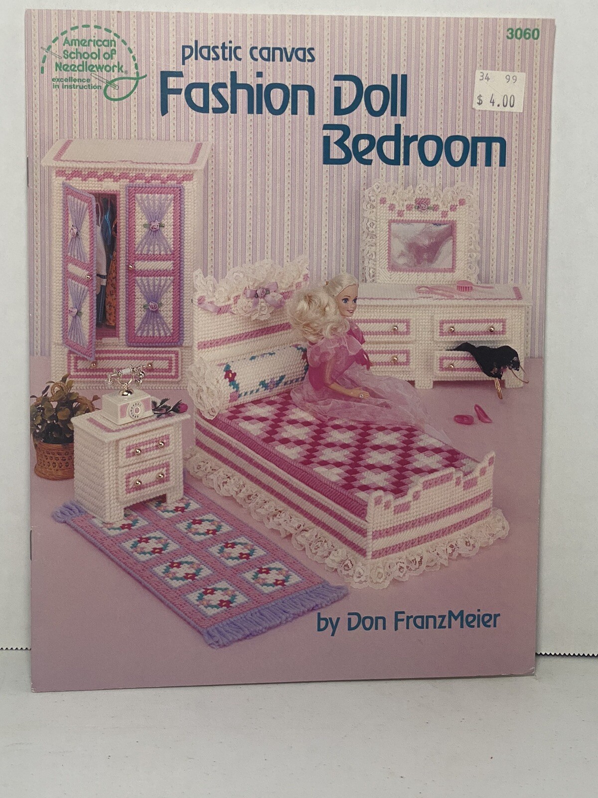 Fashion Doll Bedroom  ~  Plastic Canvas Book 3060 American School Of Needlework
