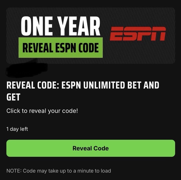 Code For One Year Of ESPN Unlimited Originally $300 EXPIRES 1/7/2027