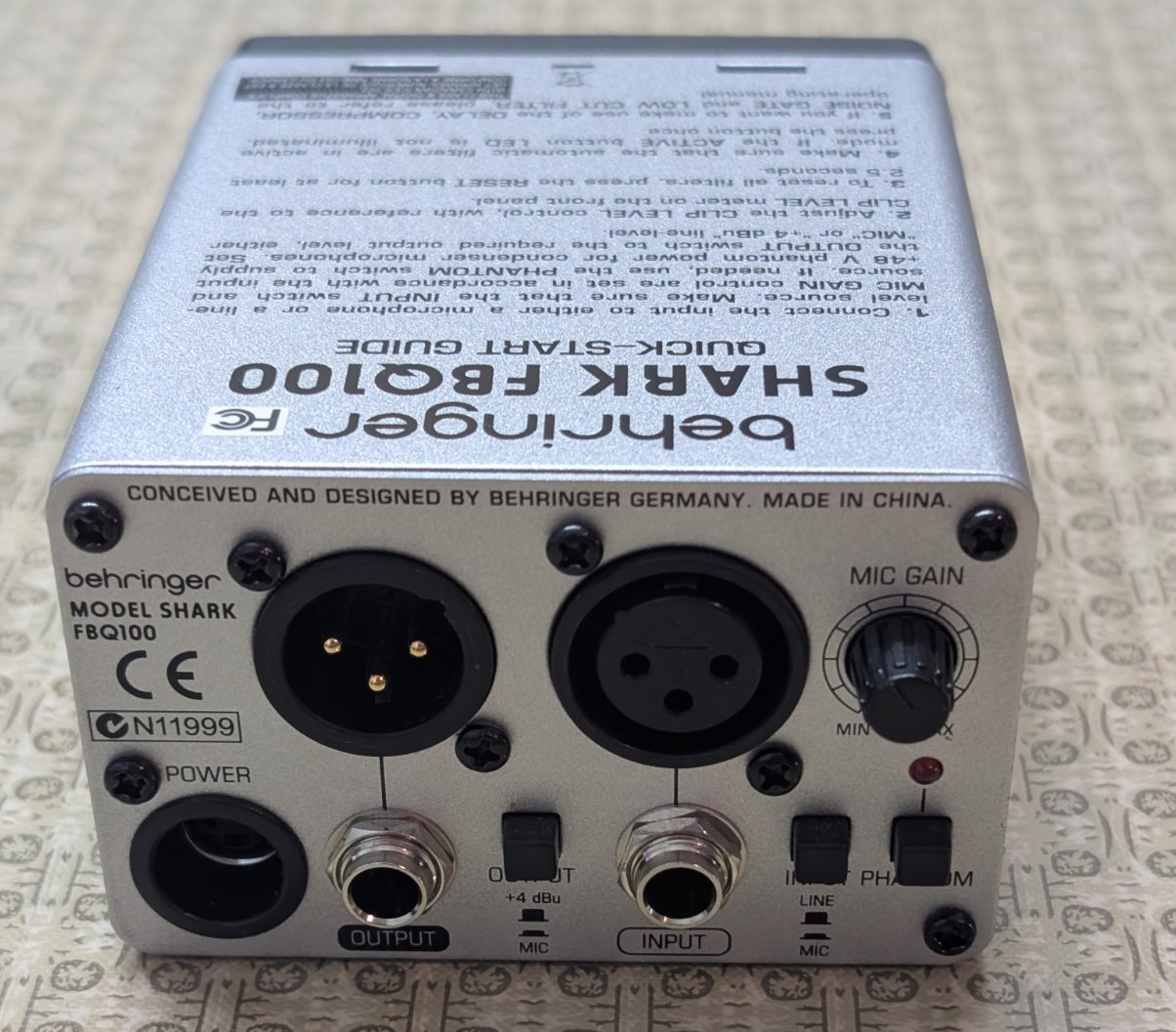 BEHRINGER SHARK FBQ100 Automatic Feedback Destroyer August 2016 - 3 Available
