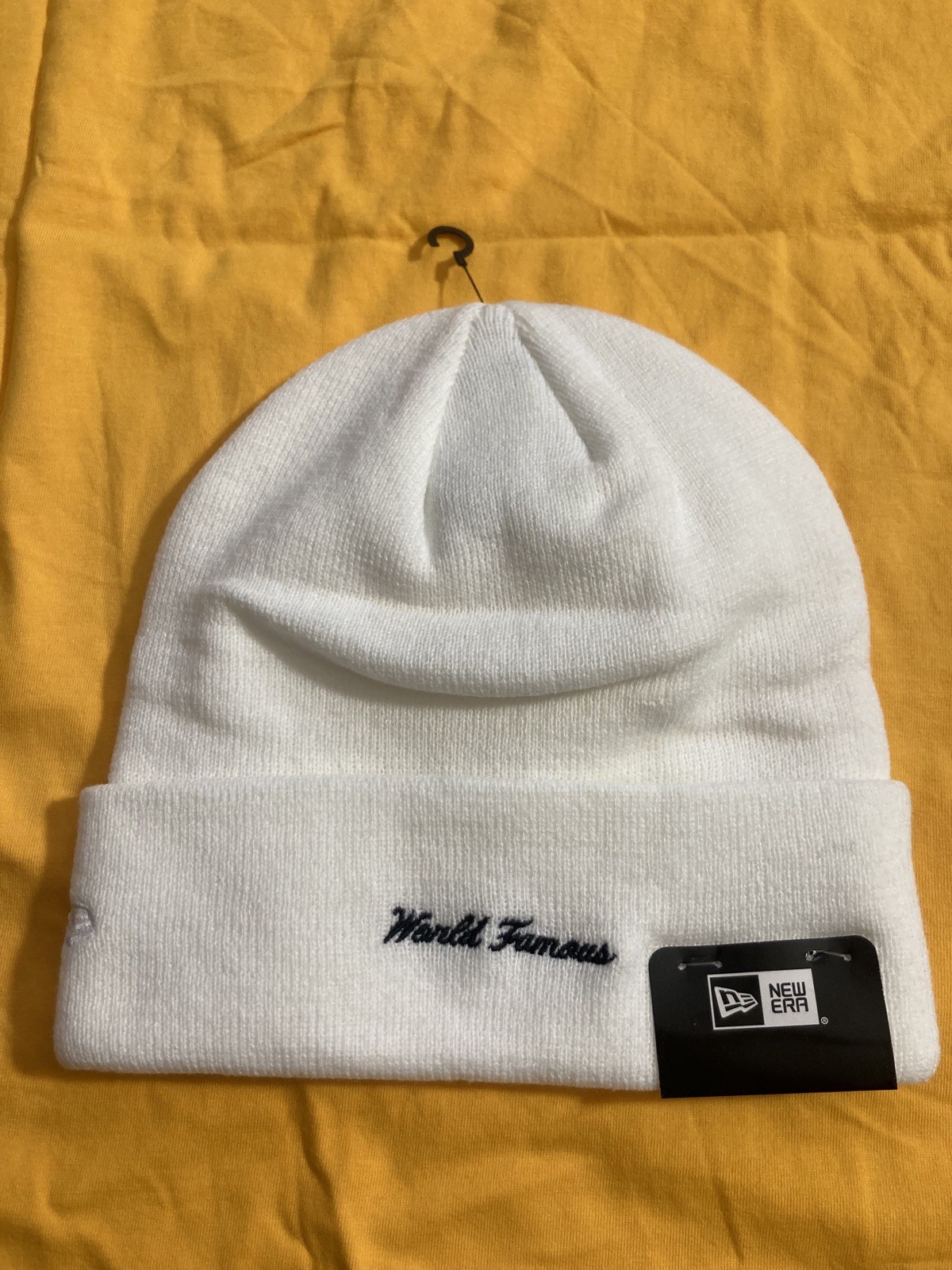 NEW Supreme New Era Box Logo Beanie White Red FW21BN9 One Size