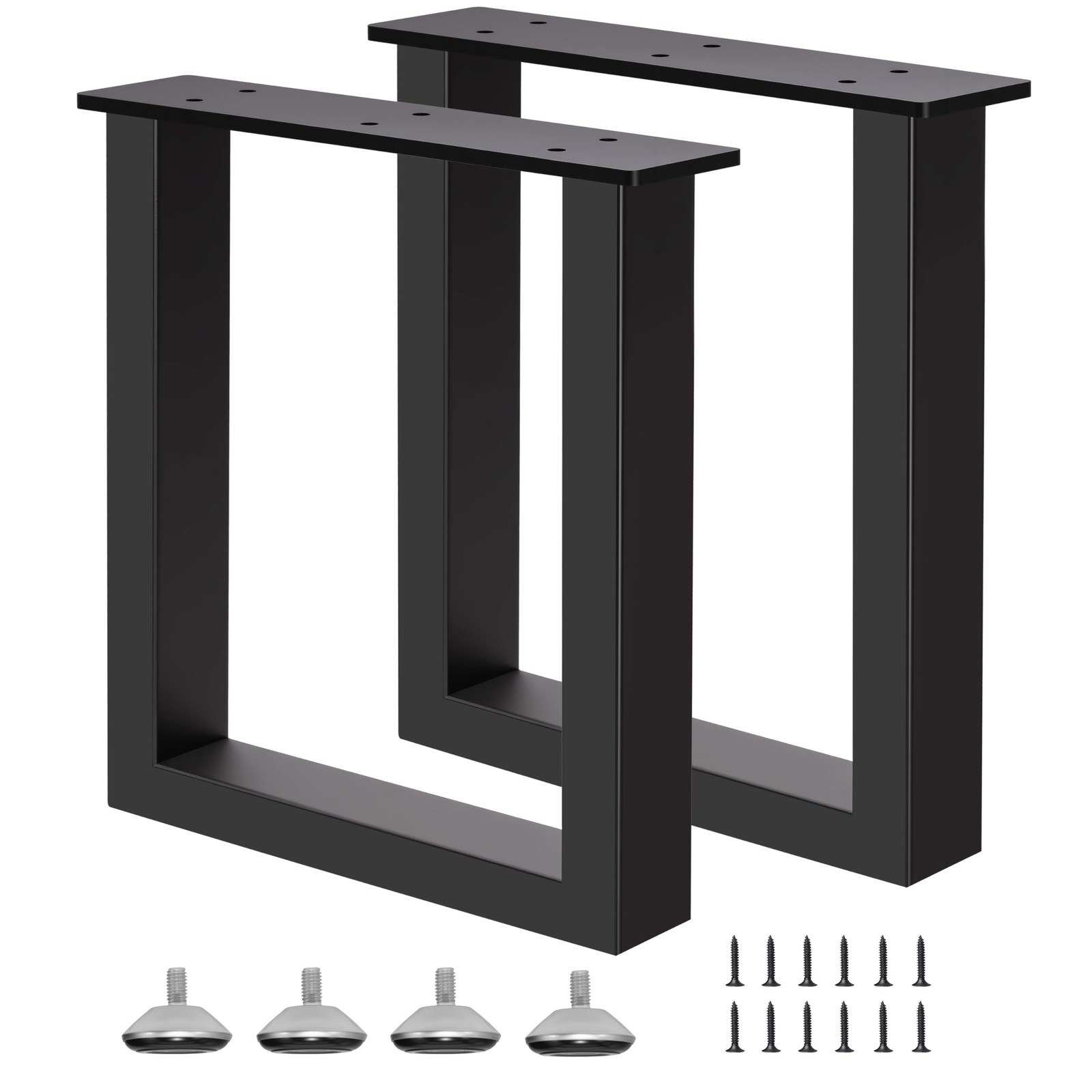 16 Inch Metal Bench Legs Set of 2 Heavy Duty Steel Coffee Table DIY Feet