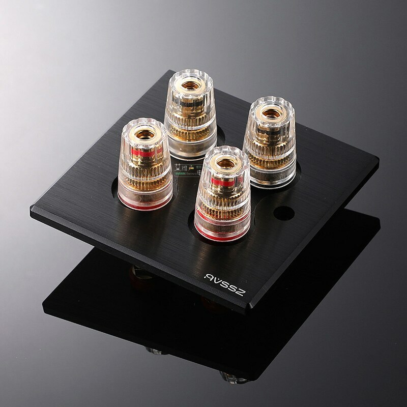 1Pcs 86 type fever wall plug audio ferrule 2-bit thickened socket panel RCA HiFi