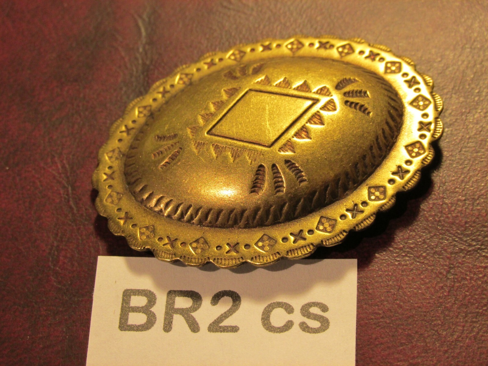 TRINITY CONCHO medium BR2 CS solid BRASS VINTAGE High Quality USA Leather Craft