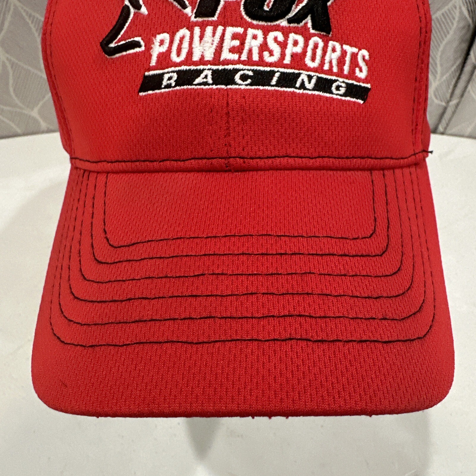 Fox Powersports Racing Hat Cap Red and Black Hook Loop Knit