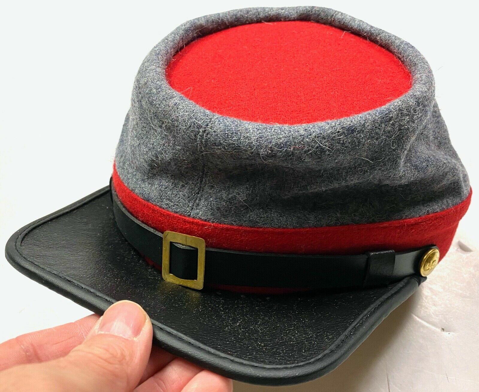 CIVIL WAR CSA CONFEDERATE ARTILLERY GREY WOOL KEPI FORAGE CAP HAT-ALL SIZES!!!