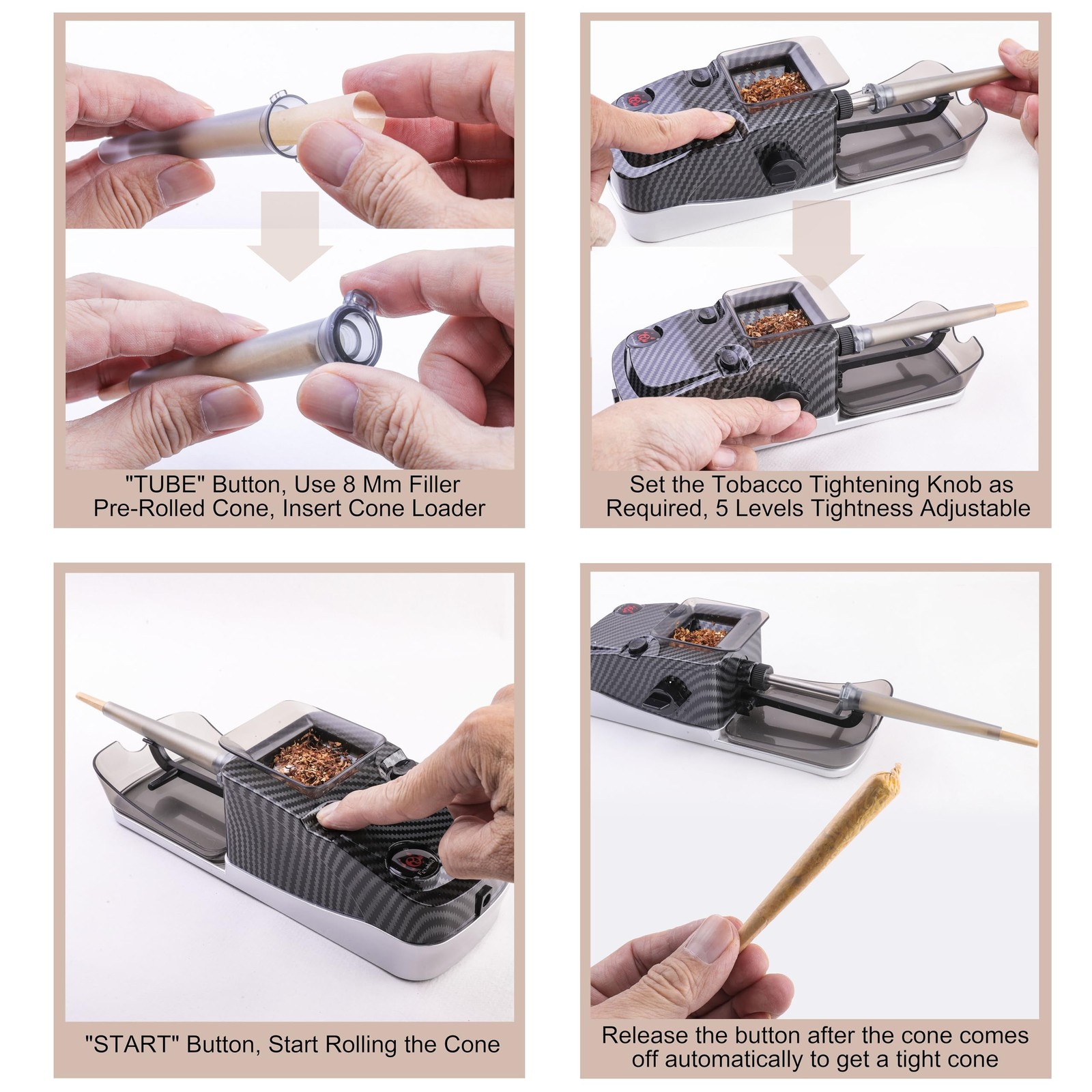 Electric Cones Rolling Machine, Automatic Cigarette Rolling Machine, Pre Roll...