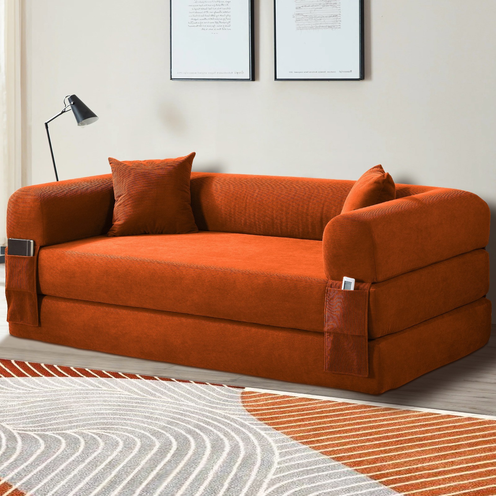Convertible Sofa Bed,Floor Couch Foldable Sleeper Sofa for Living Room,Bedroom
