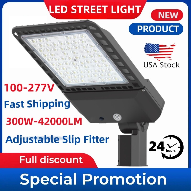 LED Parking Lot Light 300W LED Shoebox Light Outdoor Street Pole Light 110-277v
