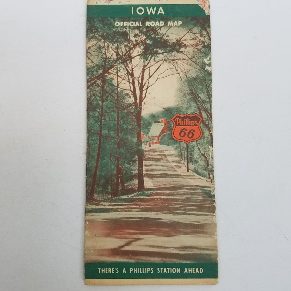 Vtg Phillips 66 Iowa Road Highway Map 1940s