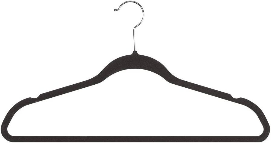 Hangers Black Velvet Dress Shirt 100 Space Saving Swivel 18" Notched Shoulders
