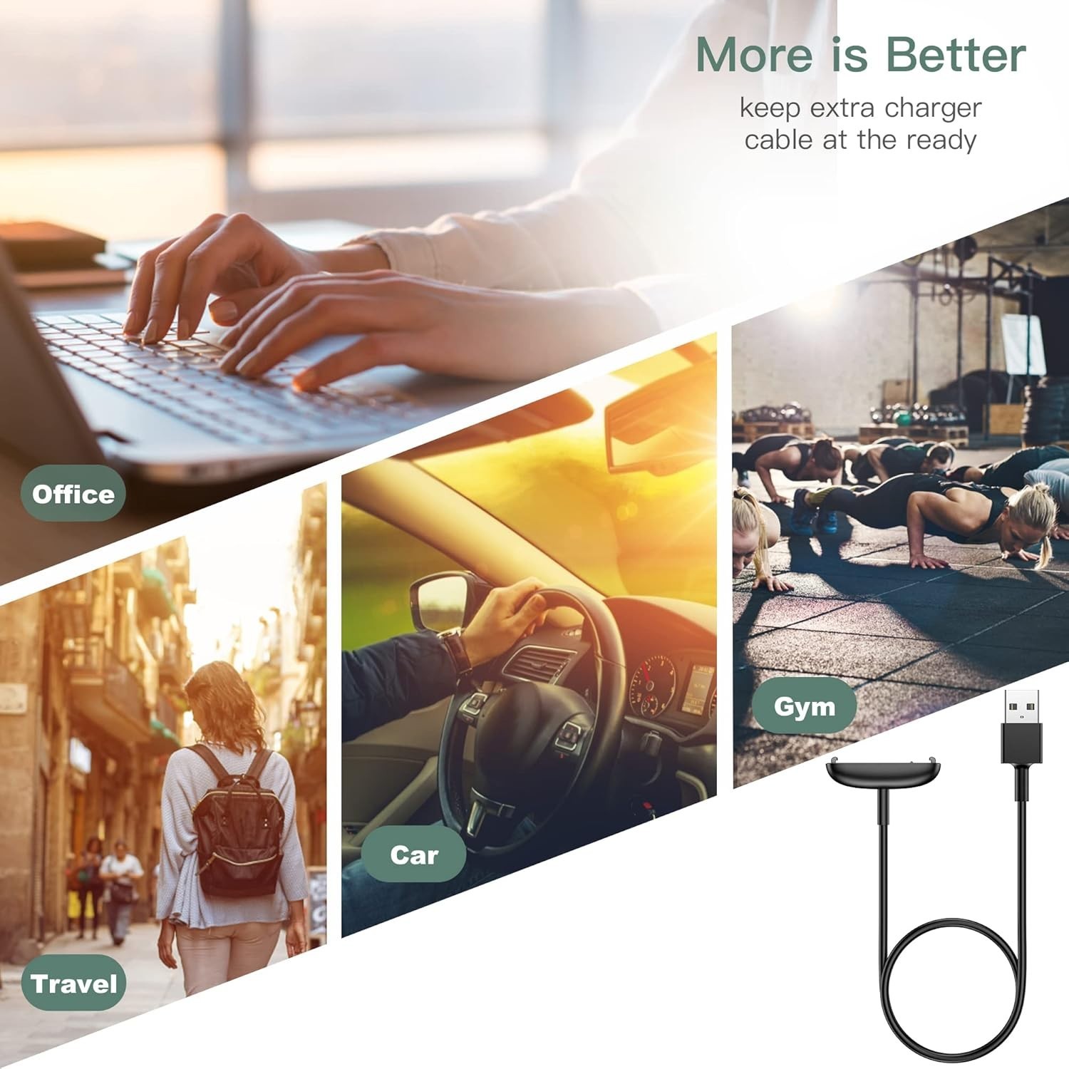 Replace Your Fitbit Inspire 3 Charger Cable 1ft Fast Charging