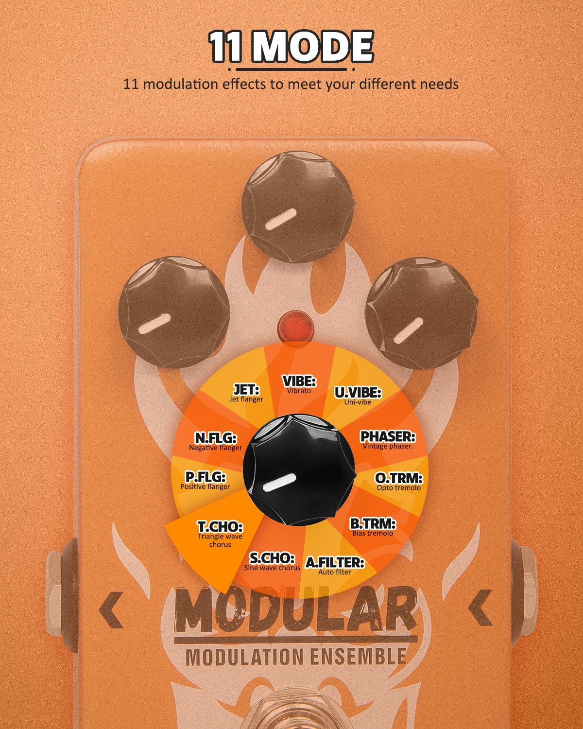 STRICH Multi Modulation Guitar Effect Pedal 11 Mode True Bypass Chorus / Flanger