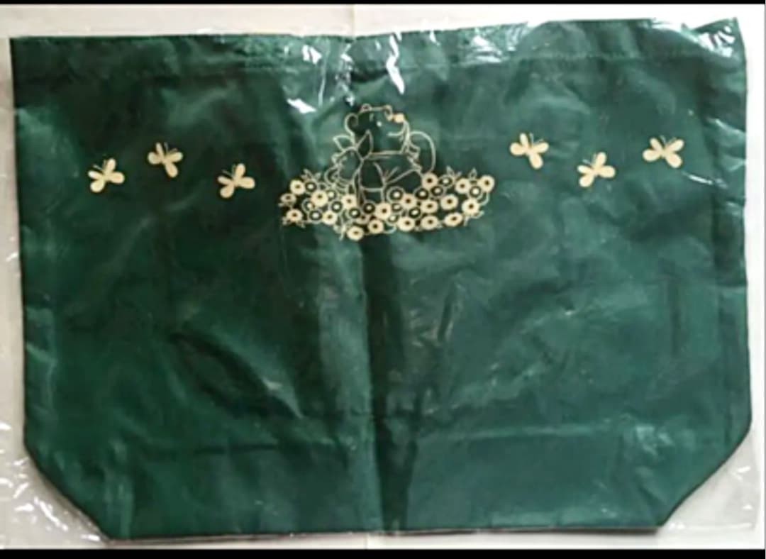 Winnie the Pooh Tote Bag Eco Bag Winnie the Pooh Green Dark Green Disney