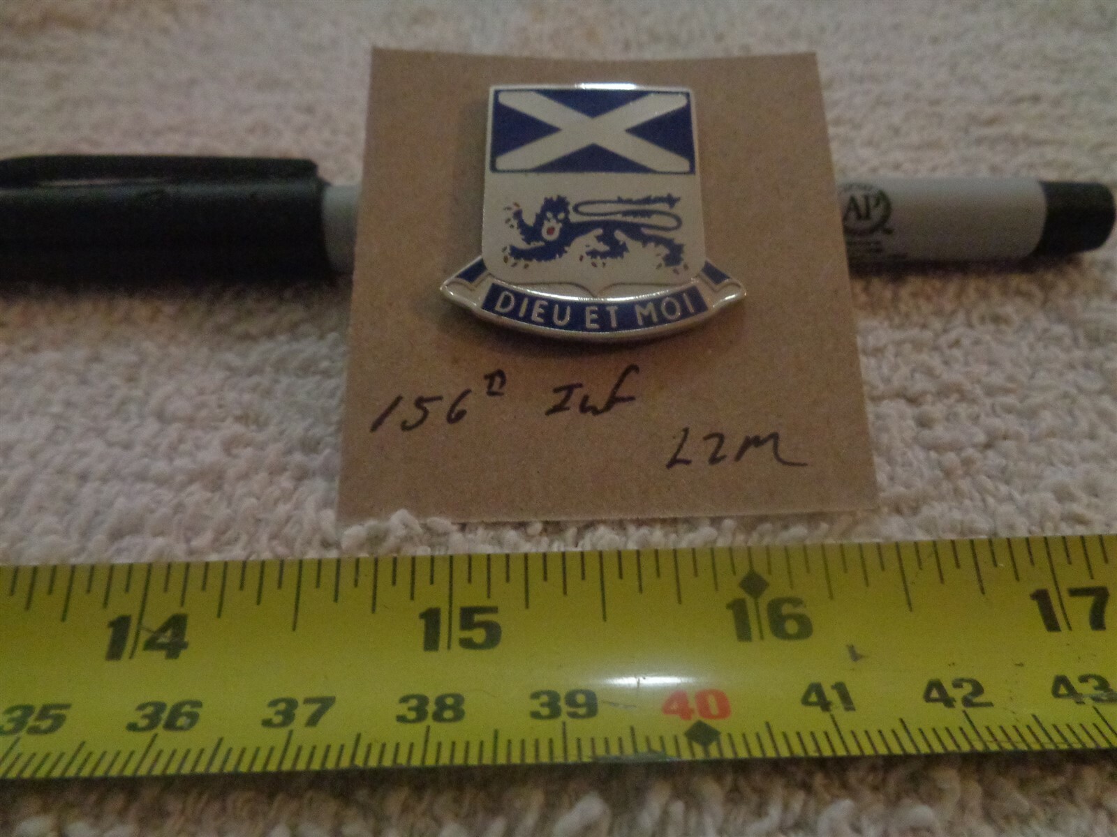 156th Infantry 22M Unit Crest, DI, DUI (DRAW#M12)